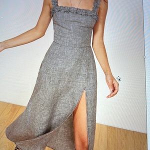Reformation linen dress with front slit